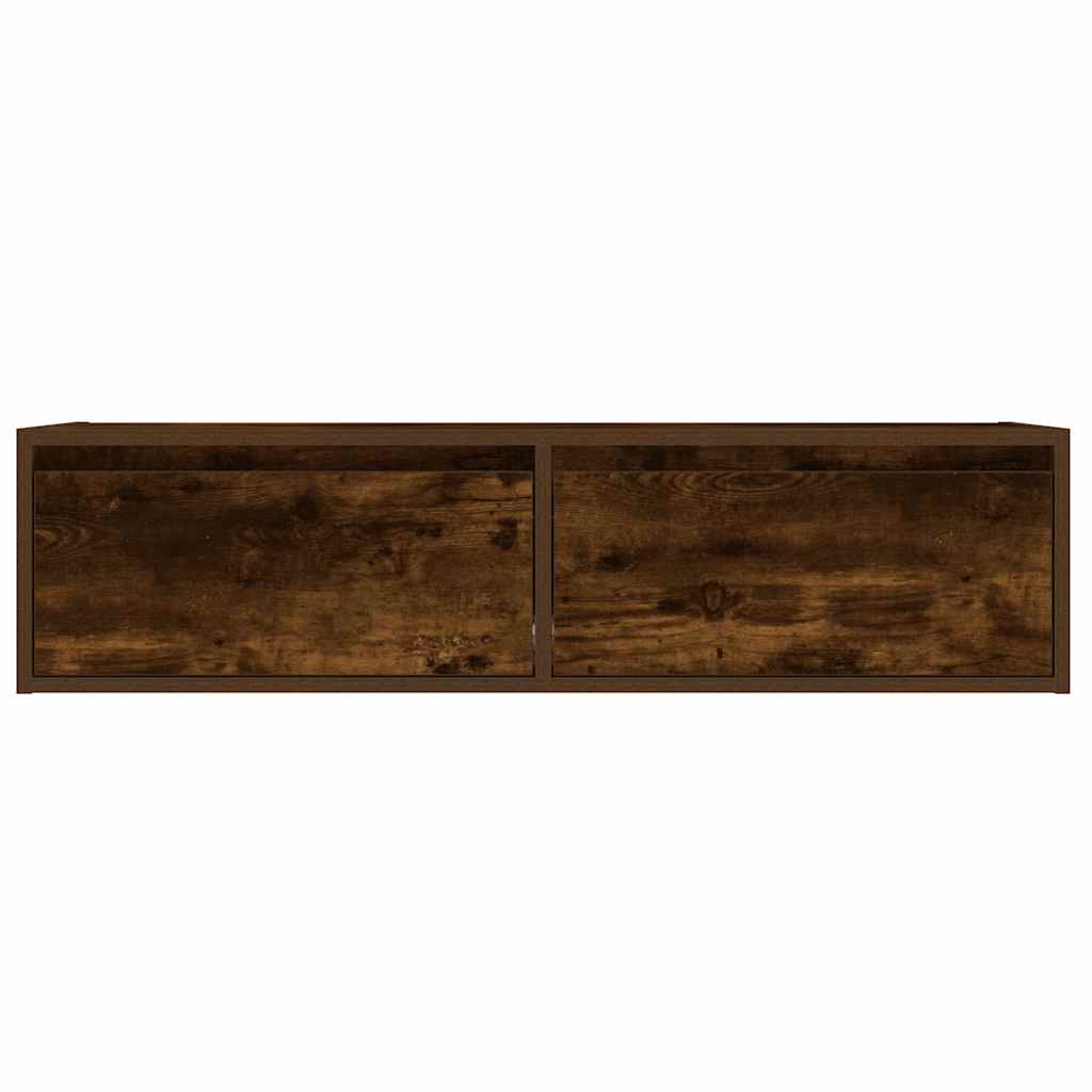 vidaXL TV Cabinet with LED Lights Smoked Oak 100X35,5x25 cm 6
