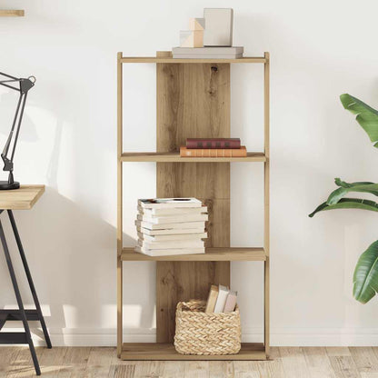 vidaXL Bookcase 3-Tier Artisan Oak 60x30x120 cm Engineered Wood 3