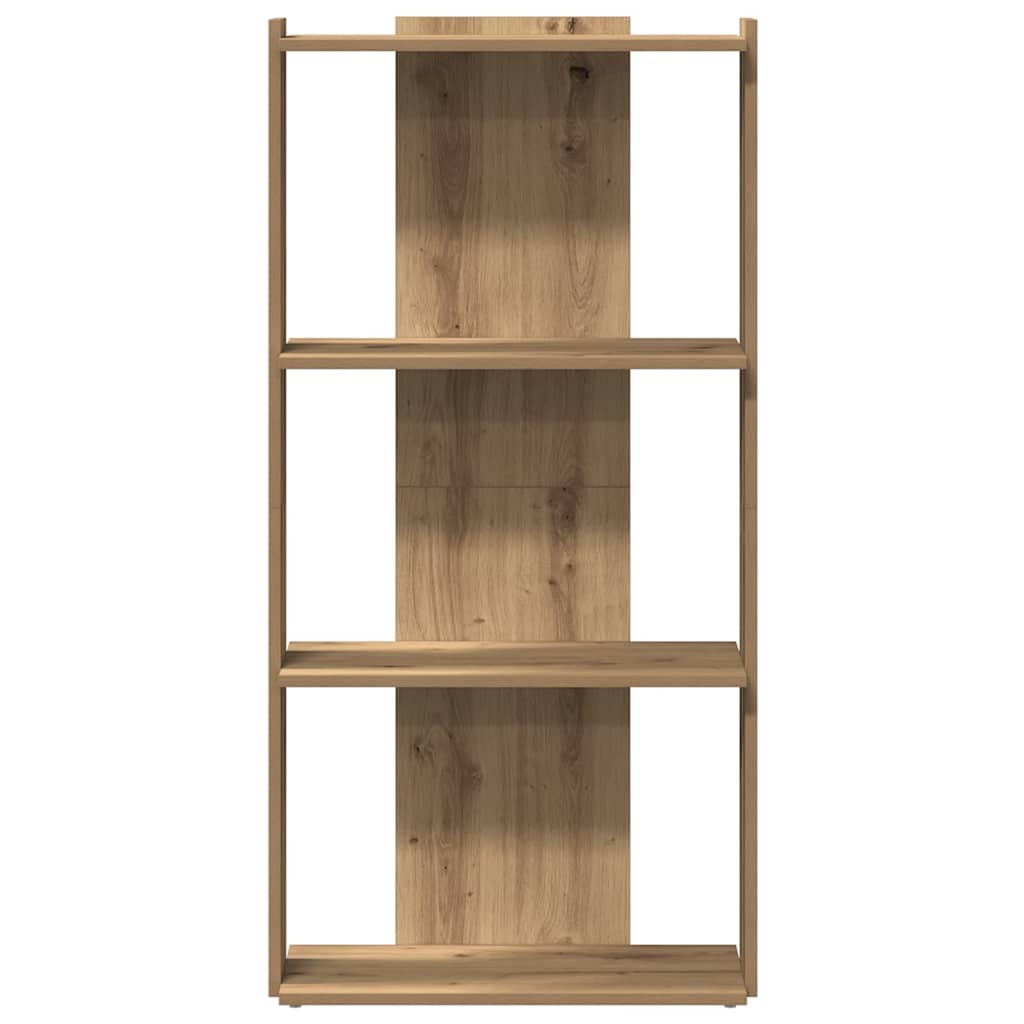 vidaXL Bookcase 3-Tier Artisan Oak 60x30x120 cm Engineered Wood 4