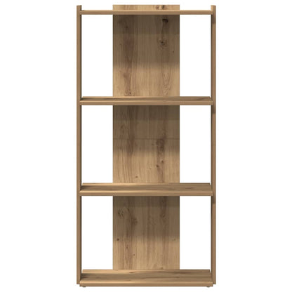 vidaXL Bookcase 3-Tier Artisan Oak 60x30x120 cm Engineered Wood 4