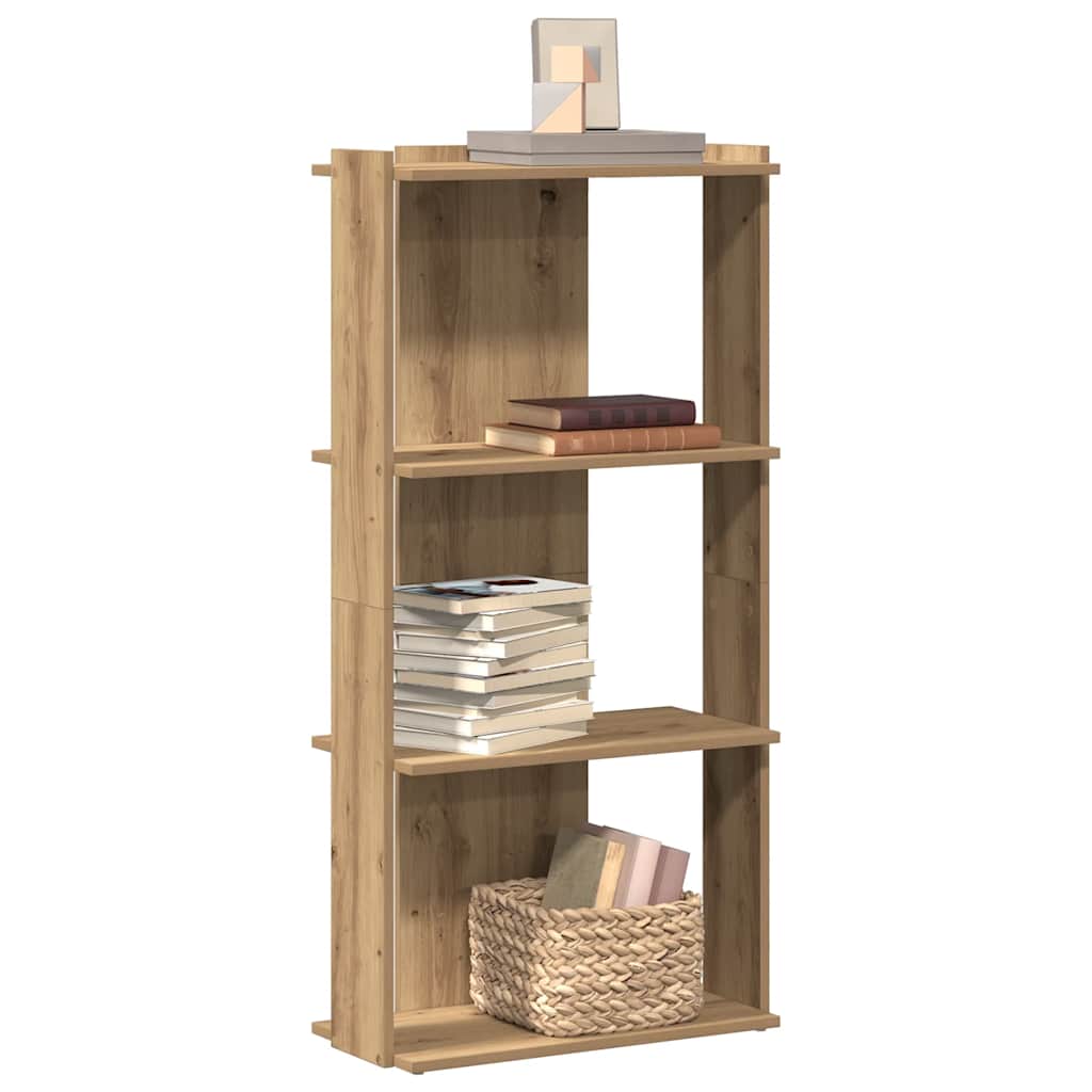 vidaXL Bookcase 3-Tier Artisan Oak 60x30x120 cm Engineered Wood 1