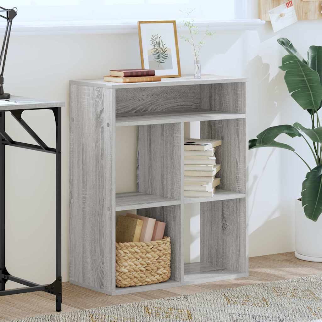 vidaXL Book Cabinet Grey Sonoma 66x31x80 cm Engineered Wood 3