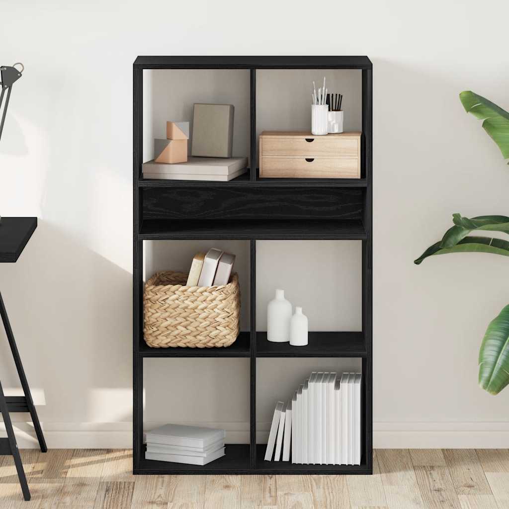 vidaXL Book Cabinet Black 66x31x112 cm Engineered Wood 3