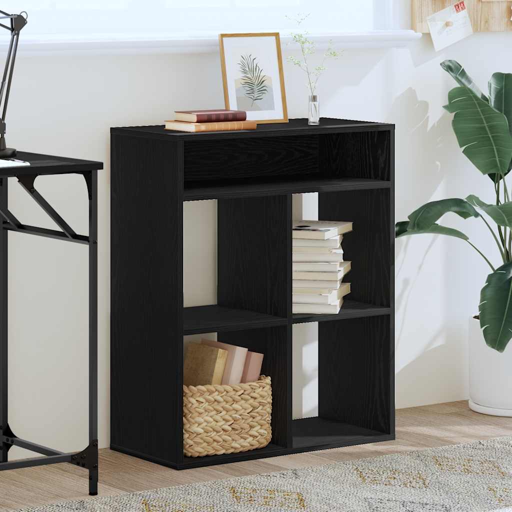 vidaXL Book Cabinet Black 66x31x80 cm Engineered Wood 3
