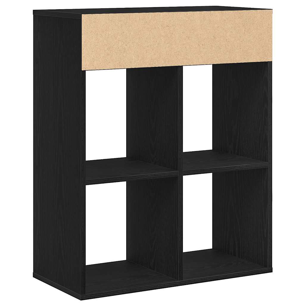 vidaXL Book Cabinet Black 66x31x80 cm Engineered Wood 6