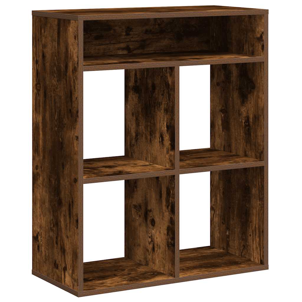vidaXL Book Cabinet Smoked Oak 66x31x80 cm Engineered Wood 2