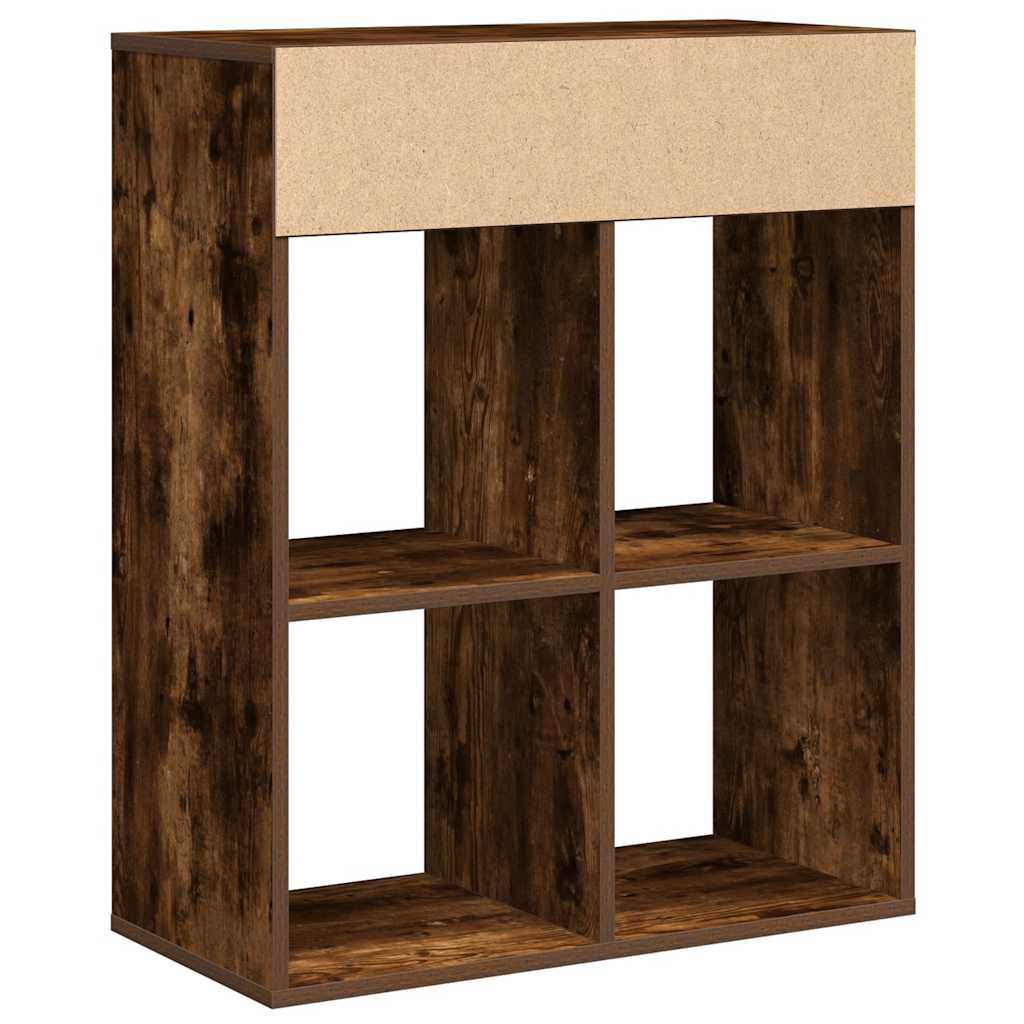 vidaXL Book Cabinet Smoked Oak 66x31x80 cm Engineered Wood 6