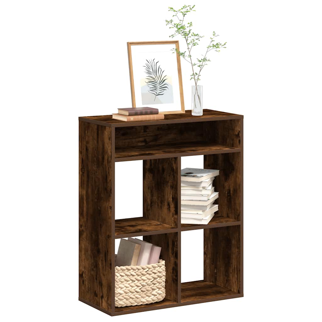 vidaXL Book Cabinet Smoked Oak 66x31x80 cm Engineered Wood 1