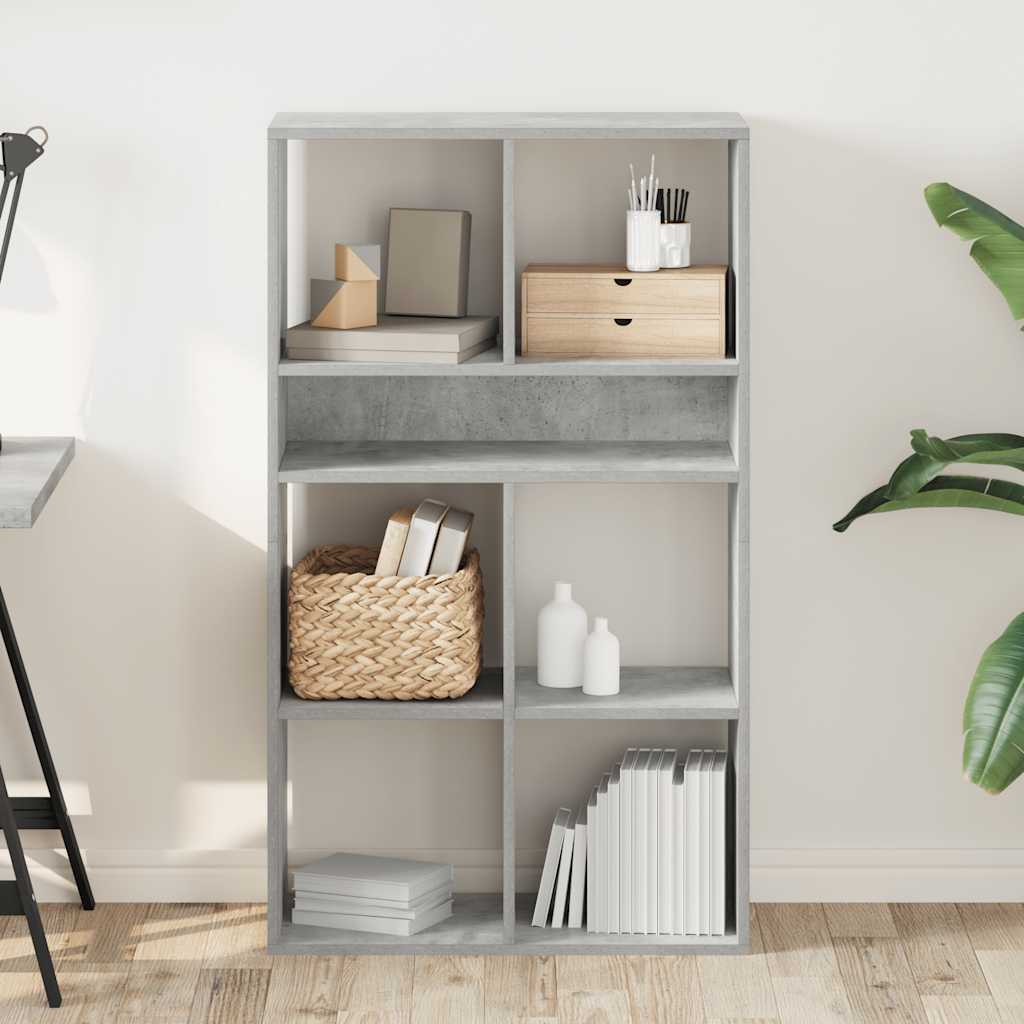 vidaXL Book Cabinet Concrete Grey 66x31x112 cm Engineered Wood 3