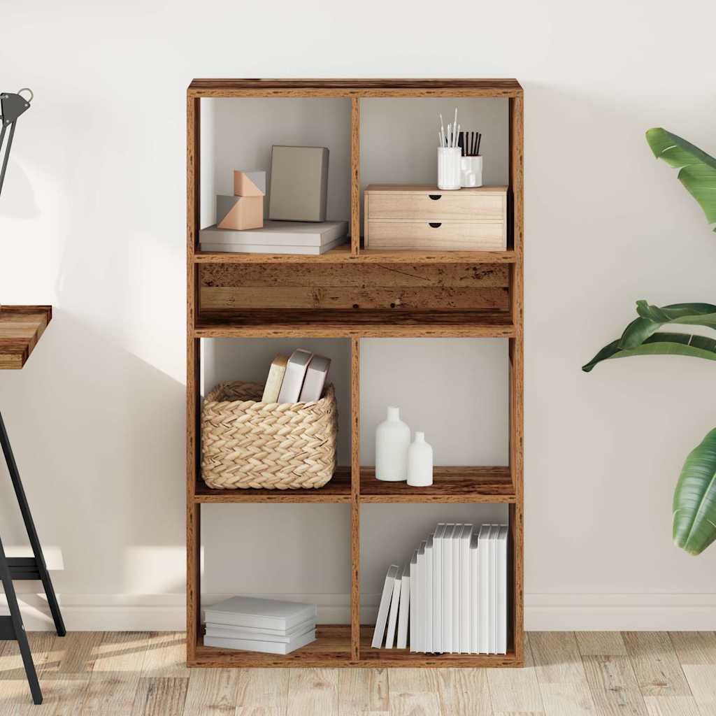 vidaXL Book Cabinet Old Wood 66x31x112 cm Engineered Wood 3