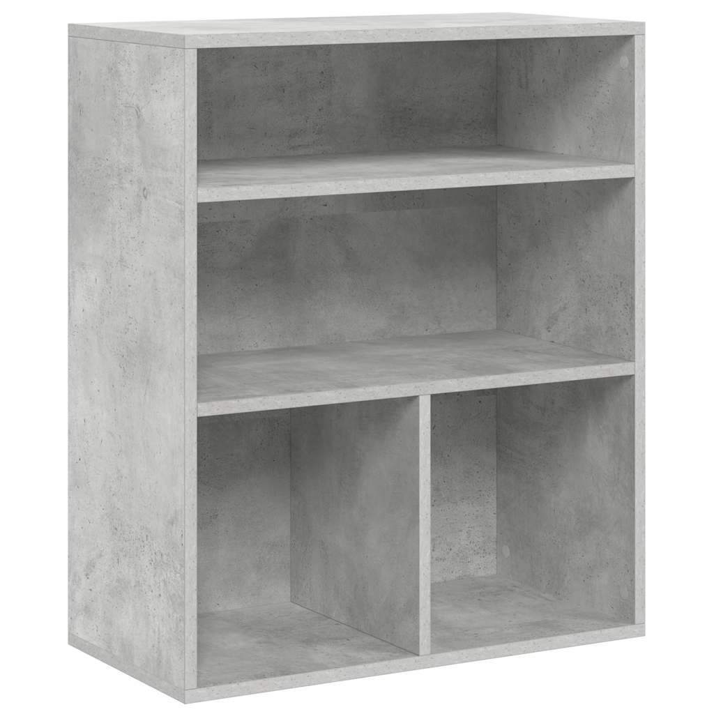 vidaXL Book Cabinet Concrete Grey 60x30x71.5 cm Engineered Wood 2