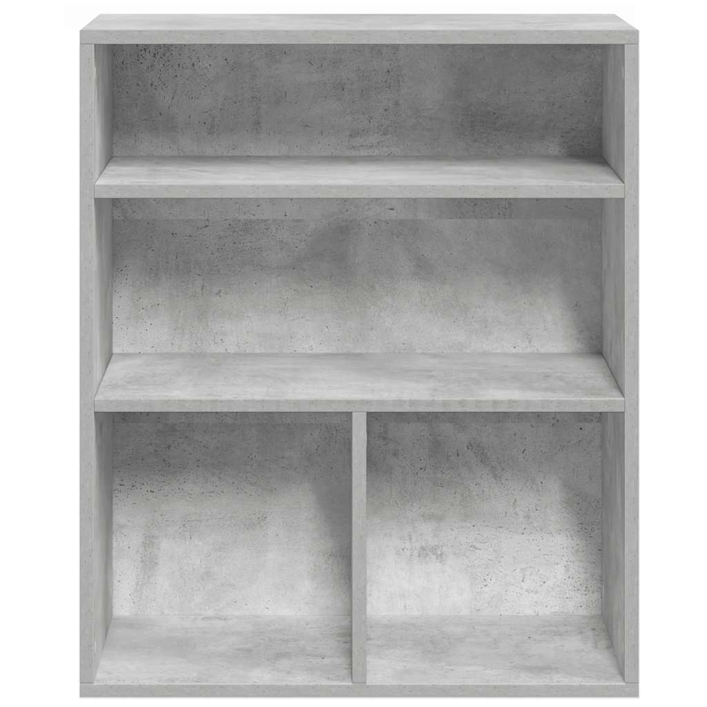 vidaXL Book Cabinet Concrete Grey 60x30x71.5 cm Engineered Wood 4