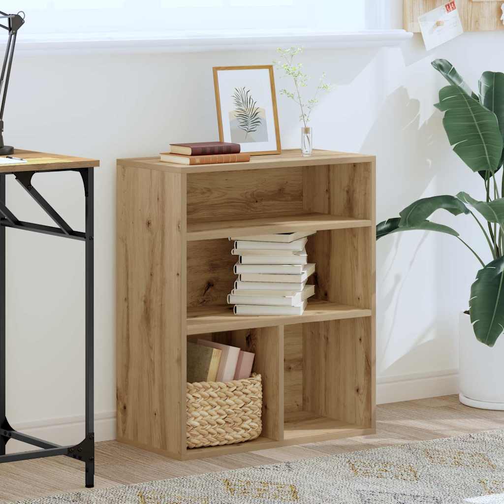 vidaXL Book Cabinet Artisan Oak 60x30x71.5 cm Engineered Wood 3