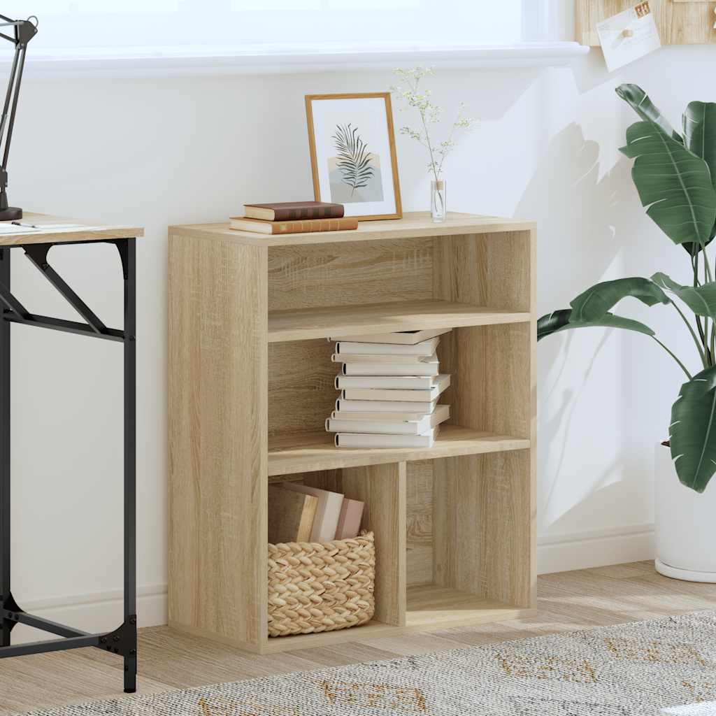 vidaXL Book Cabinet Sonoma Oak 60x30x71.5 cm Engineered Wood 3