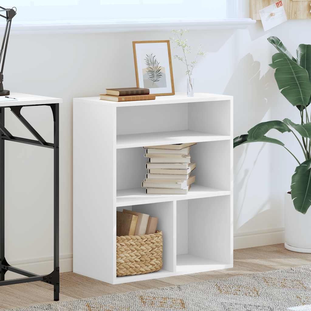 vidaXL Book Cabinet White 60x30x71.5 cm Engineered Wood 3