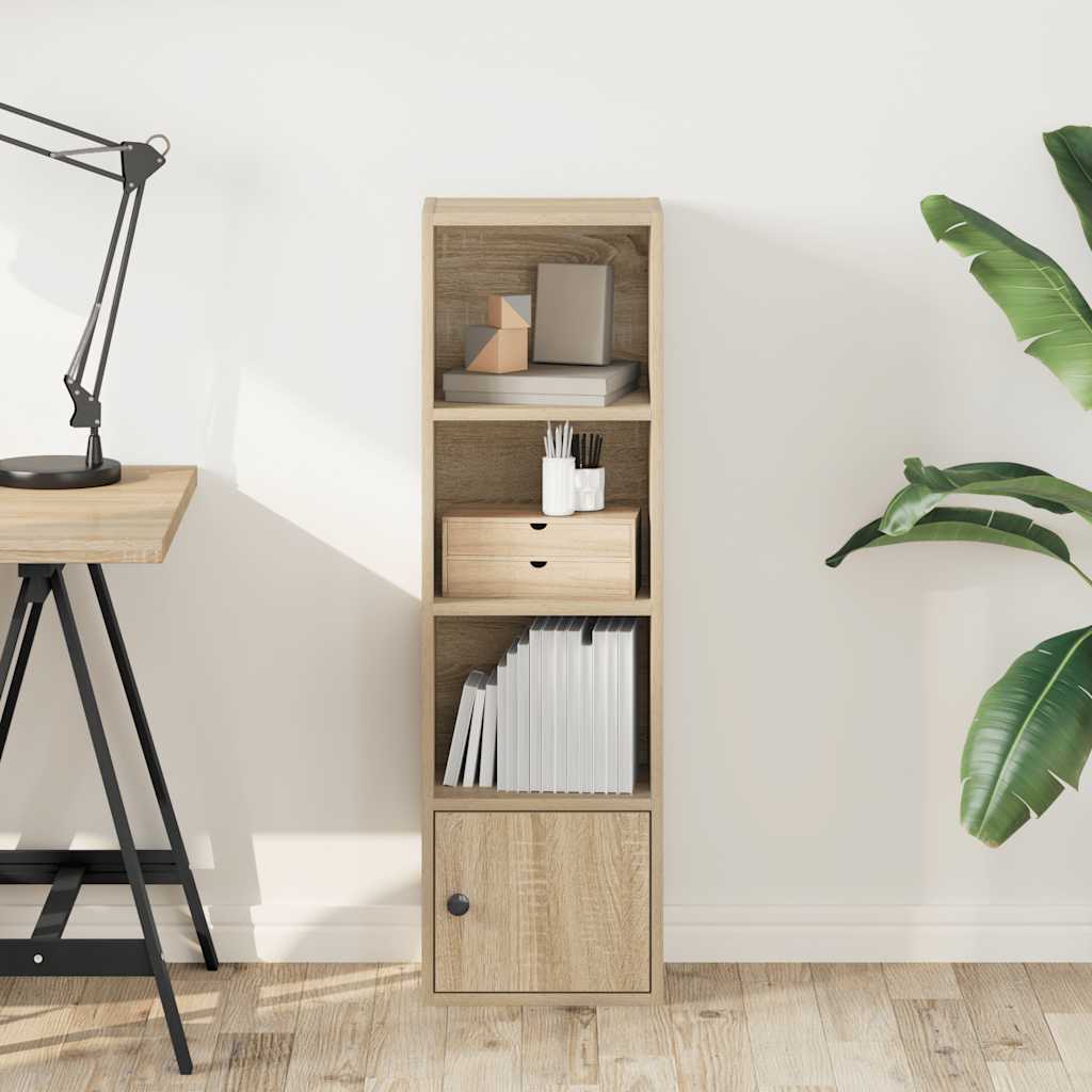 vidaXL Bookcase Sonoma Oak 31x24x102 cm Engineered Wood 3