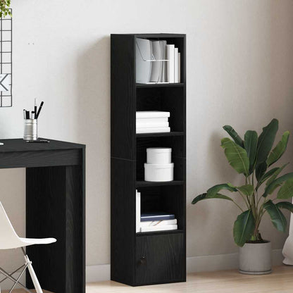 vidaXL Bookcase Black Oak 31x24x127 cm Engineered Wood 3