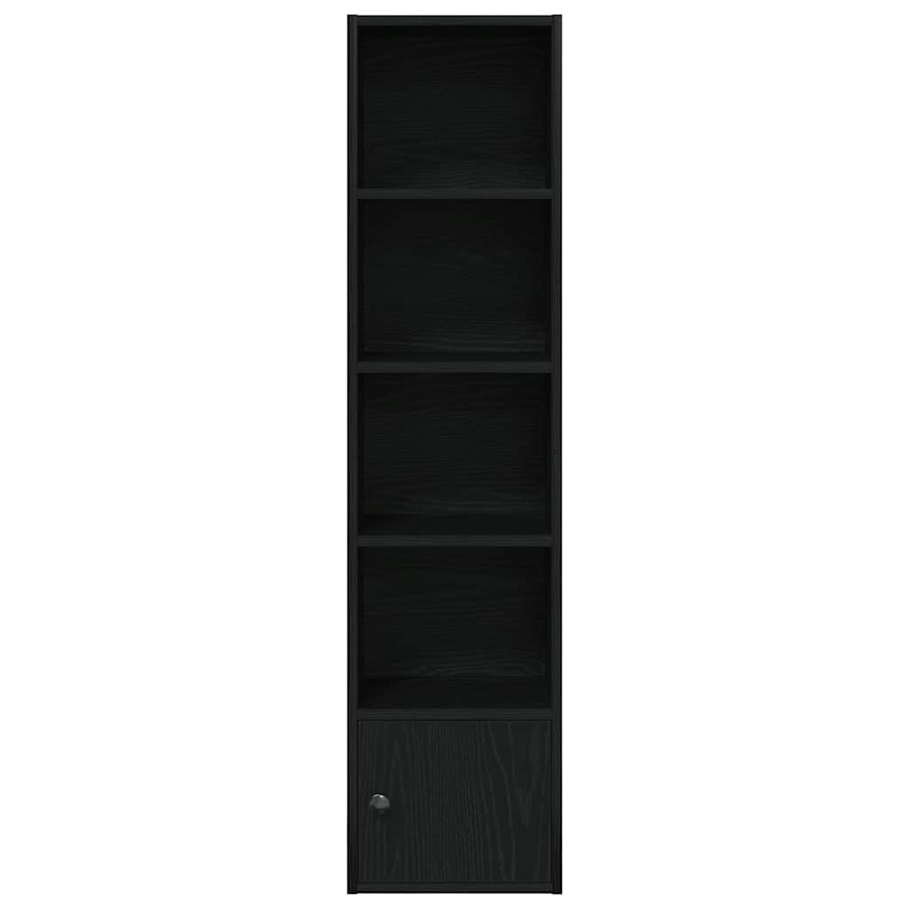 vidaXL Bookcase Black Oak 31x24x127 cm Engineered Wood 4