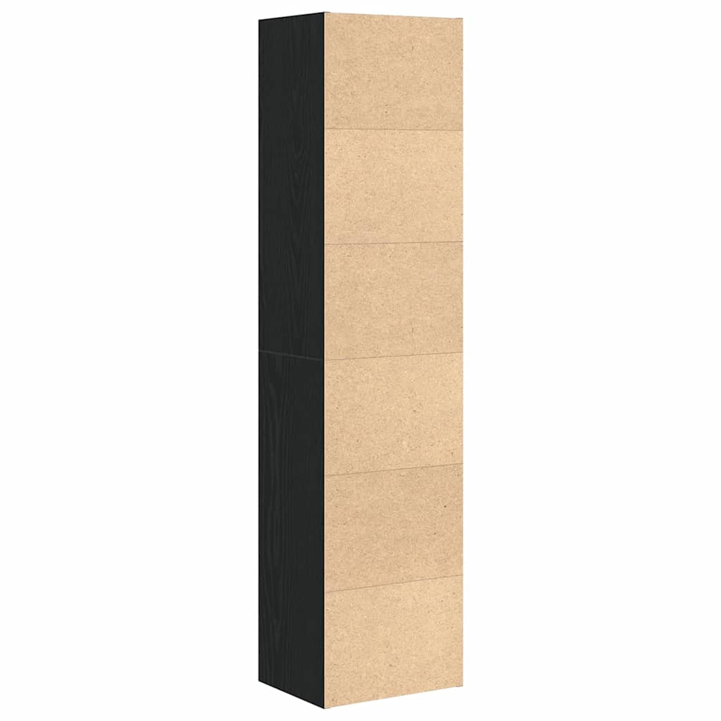 vidaXL Bookcase Black Oak 31x24x127 cm Engineered Wood 6