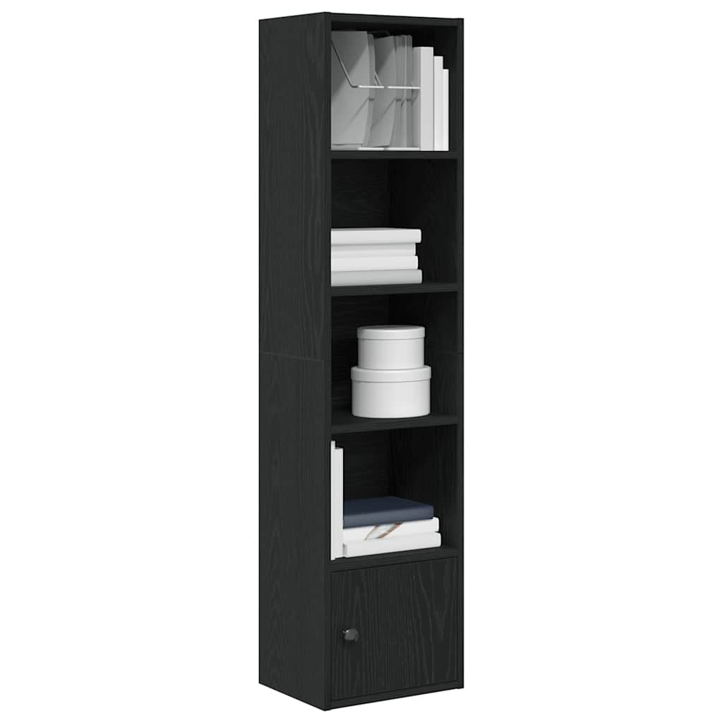 vidaXL Bookcase Black Oak 31x24x127 cm Engineered Wood 1