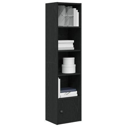 vidaXL Bookcase Black Oak 31x24x127 cm Engineered Wood 1
