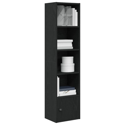 vidaXL Bookcase Black Oak 31x24x127 cm Engineered Wood 1