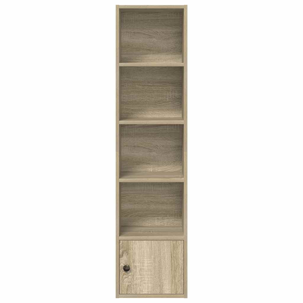 vidaXL Bookcase Sonoma Oak 31x24x127 cm Engineered Wood 4