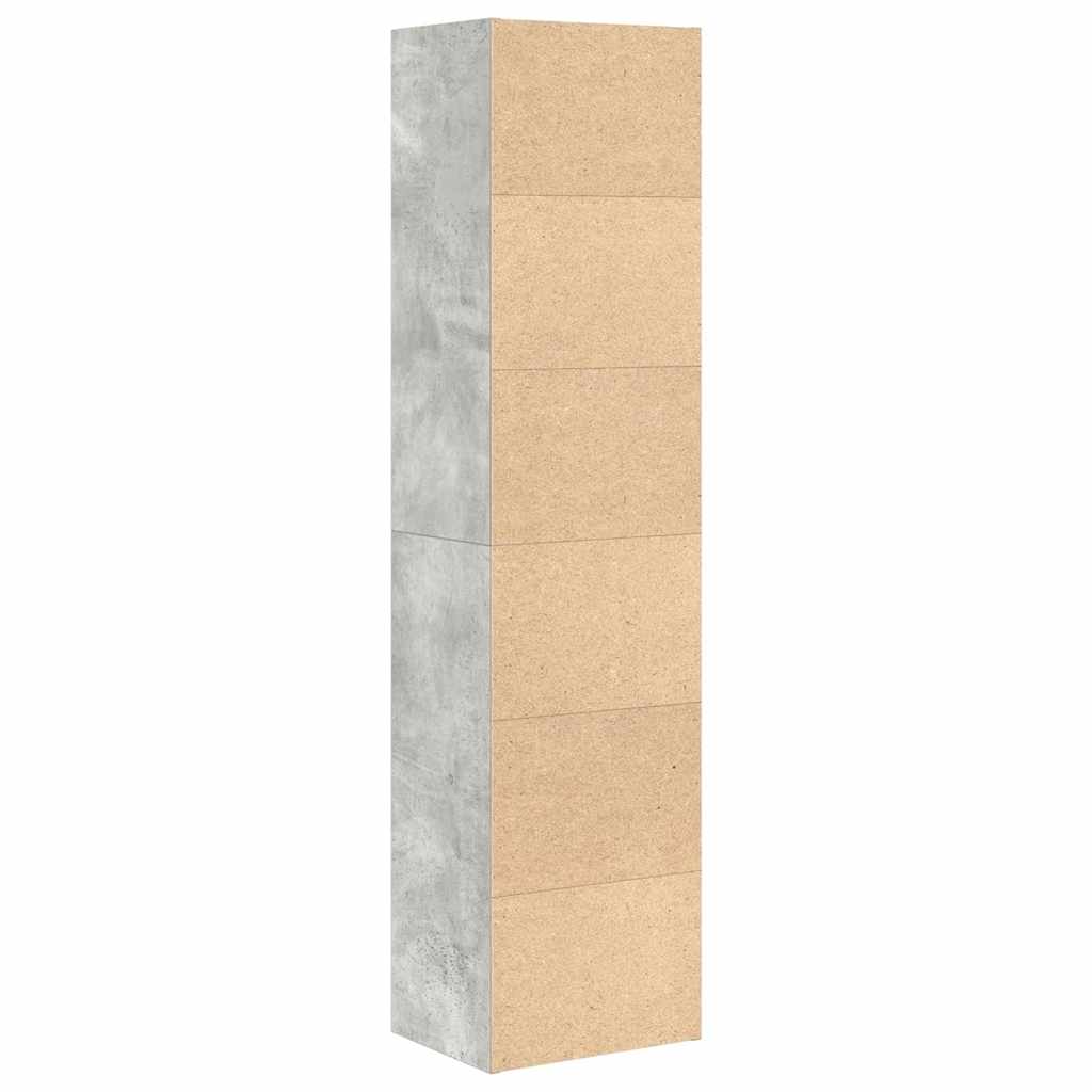 vidaXL Bookcase Concrete Grey 31x24x127 cm Engineered Wood 6