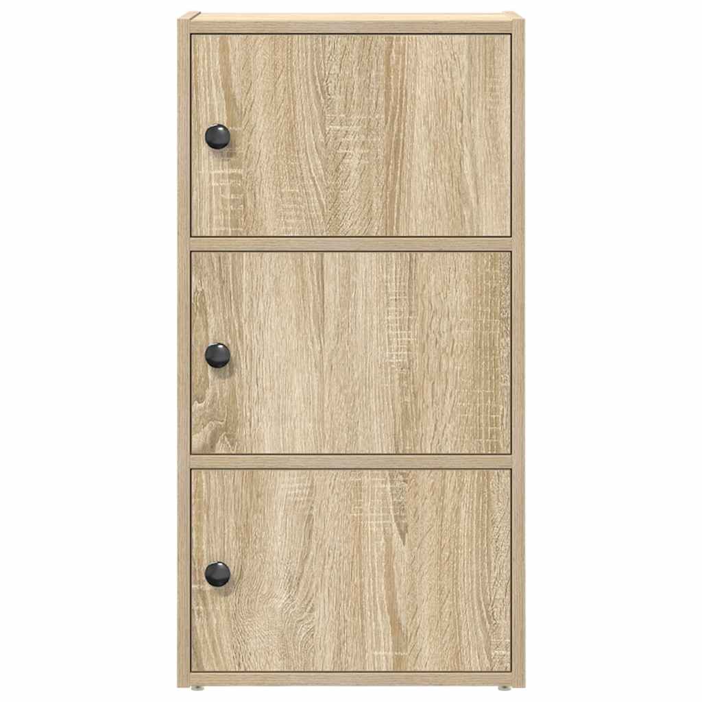 vidaXL Bookcase Sonoma Oak 40x24x77 cm Engineered Wood 4