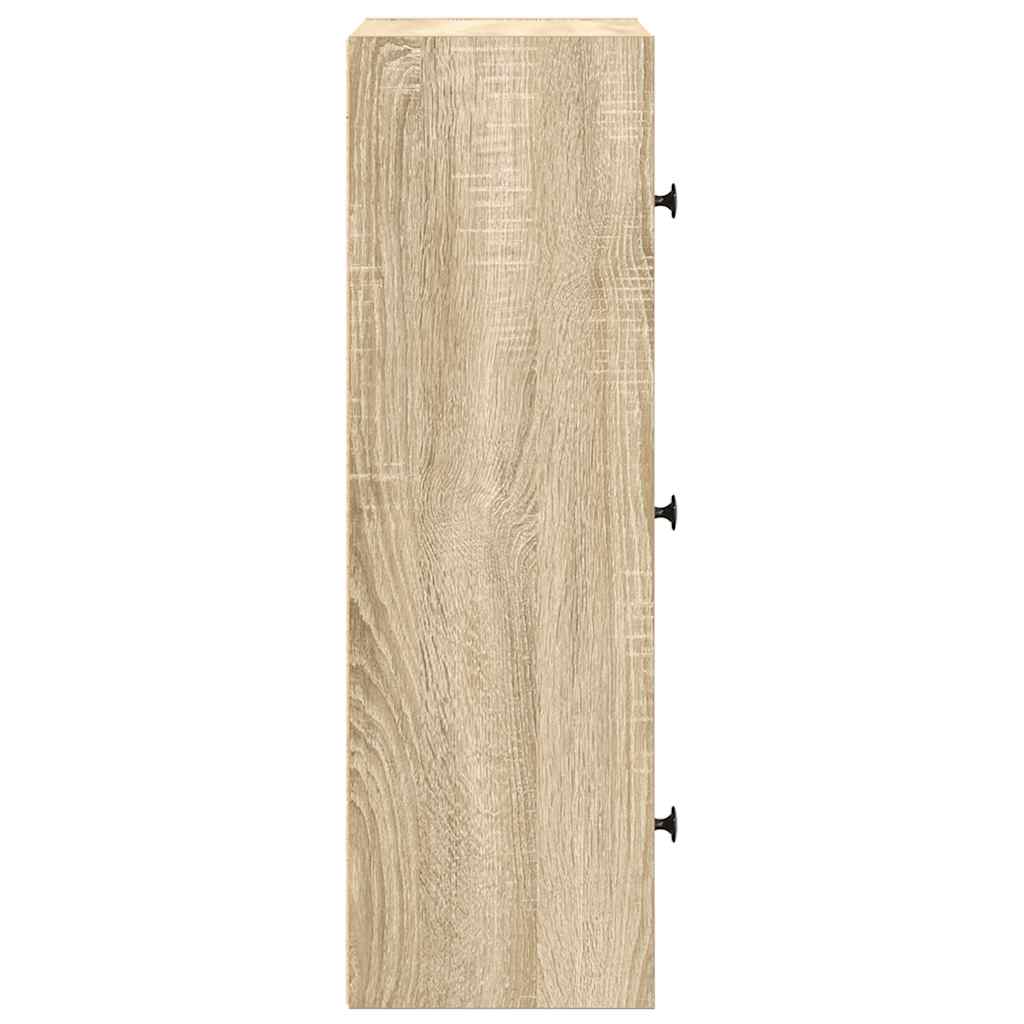 vidaXL Bookcase Sonoma Oak 40x24x77 cm Engineered Wood 6