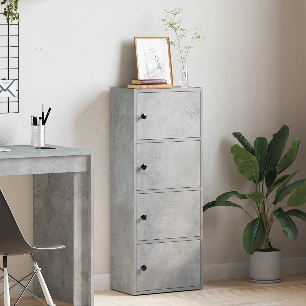 vidaXL Bookcase Concrete Grey 40x24x102 cm Engineered Wood 3