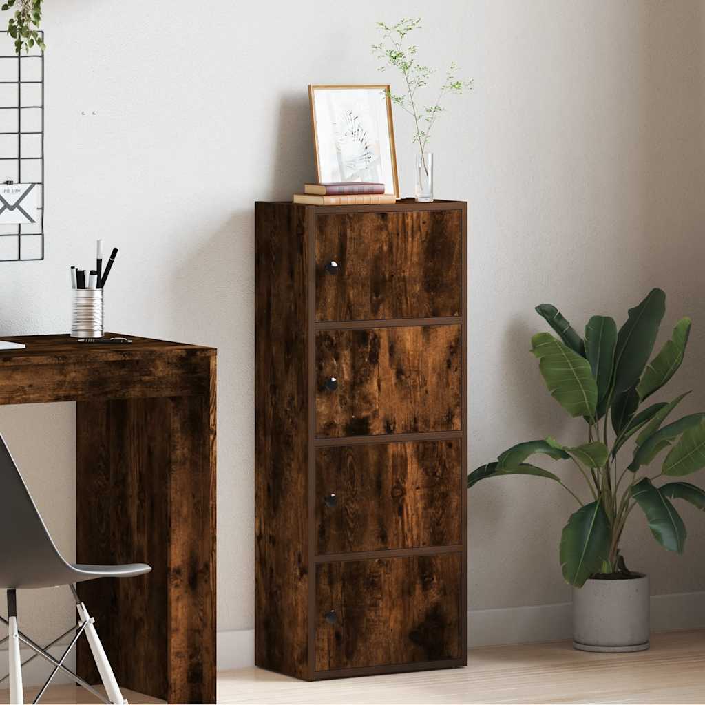 vidaXL Bookcase Smoked Oak 40x24x102 cm Engineered Wood 3