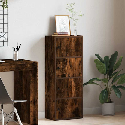 vidaXL Bookcase Smoked Oak 40x24x102 cm Engineered Wood 3