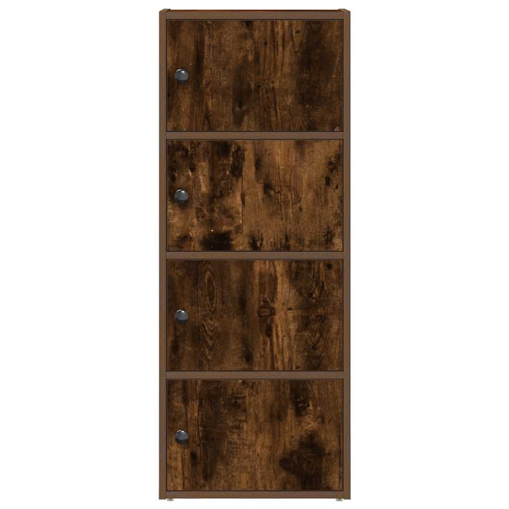 vidaXL Bookcase Smoked Oak 40x24x102 cm Engineered Wood 4