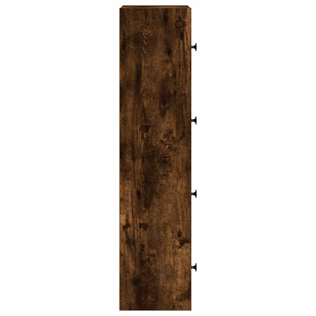vidaXL Bookcase Smoked Oak 40x24x102 cm Engineered Wood 6