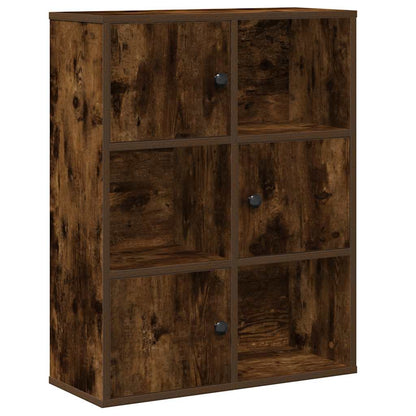 vidaXL Bookcase Smoked Oak 60x24x76.5 cm Engineered Wood 2