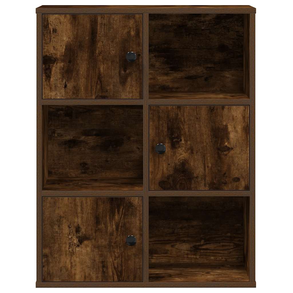 vidaXL Bookcase Smoked Oak 60x24x76.5 cm Engineered Wood 5
