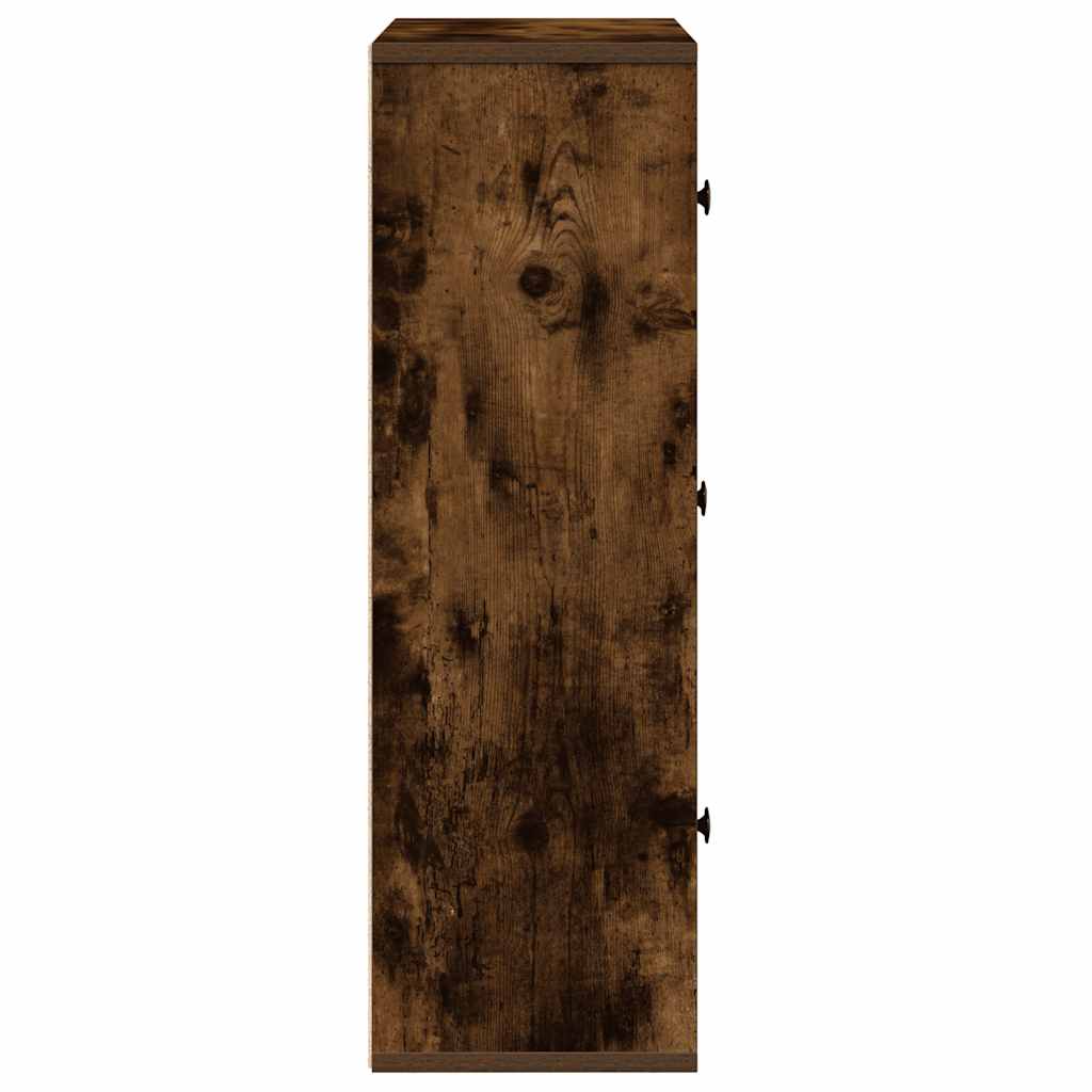 vidaXL Bookcase Smoked Oak 60x24x76.5 cm Engineered Wood 6