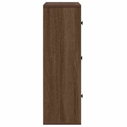 vidaXL Bookcase Brown Oak 60x24x76.5 cm Engineered Wood 6