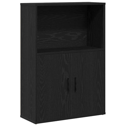 vidaXL Bookcase Black Oak 60x24x85 cm Engineered Wood 2