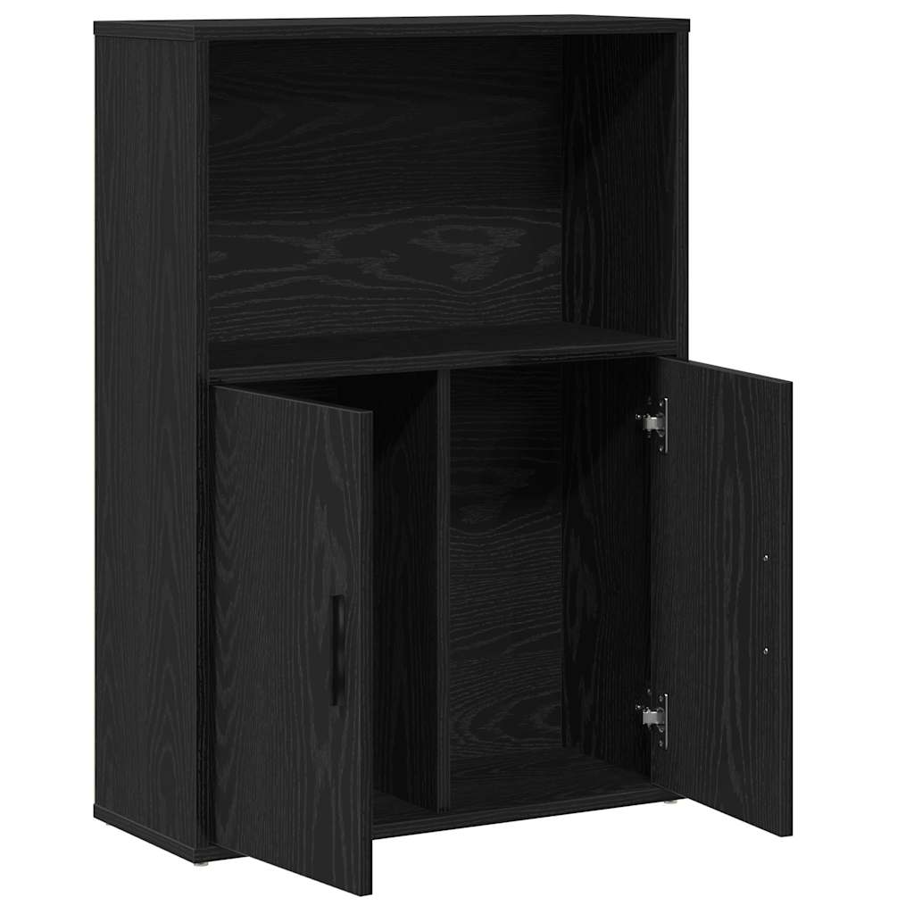 vidaXL Bookcase Black Oak 60x24x85 cm Engineered Wood 5