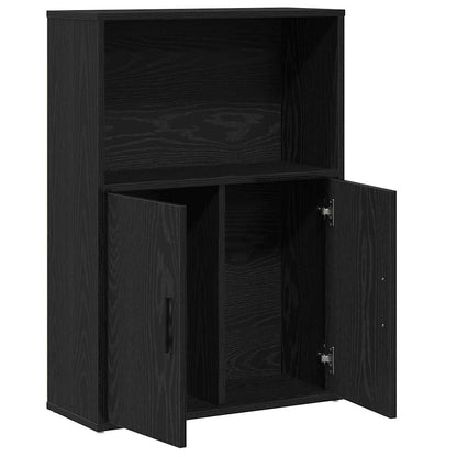 vidaXL Bookcase Black Oak 60x24x85 cm Engineered Wood 5