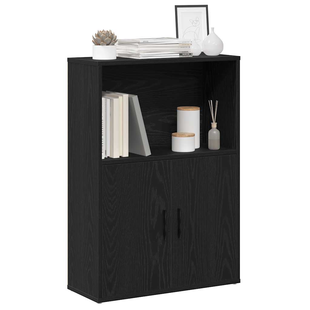 vidaXL Bookcase Black Oak 60x24x85 cm Engineered Wood 1