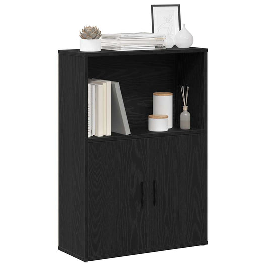 vidaXL Bookcase Black Oak 60x24x85 cm Engineered Wood 1