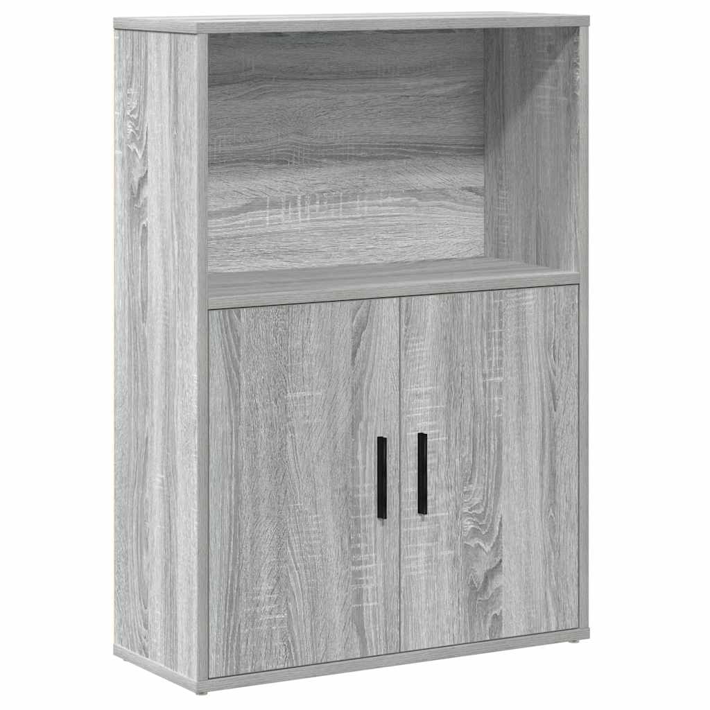 vidaXL Bookcase Grey Sonoma 60x24x85 cm Engineered Wood 2