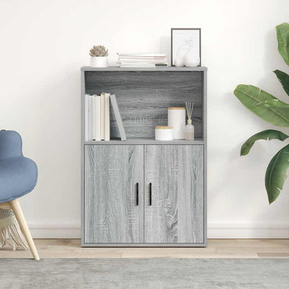 vidaXL Bookcase Grey Sonoma 60x24x85 cm Engineered Wood 3