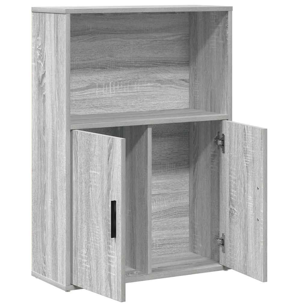 vidaXL Bookcase Grey Sonoma 60x24x85 cm Engineered Wood 5