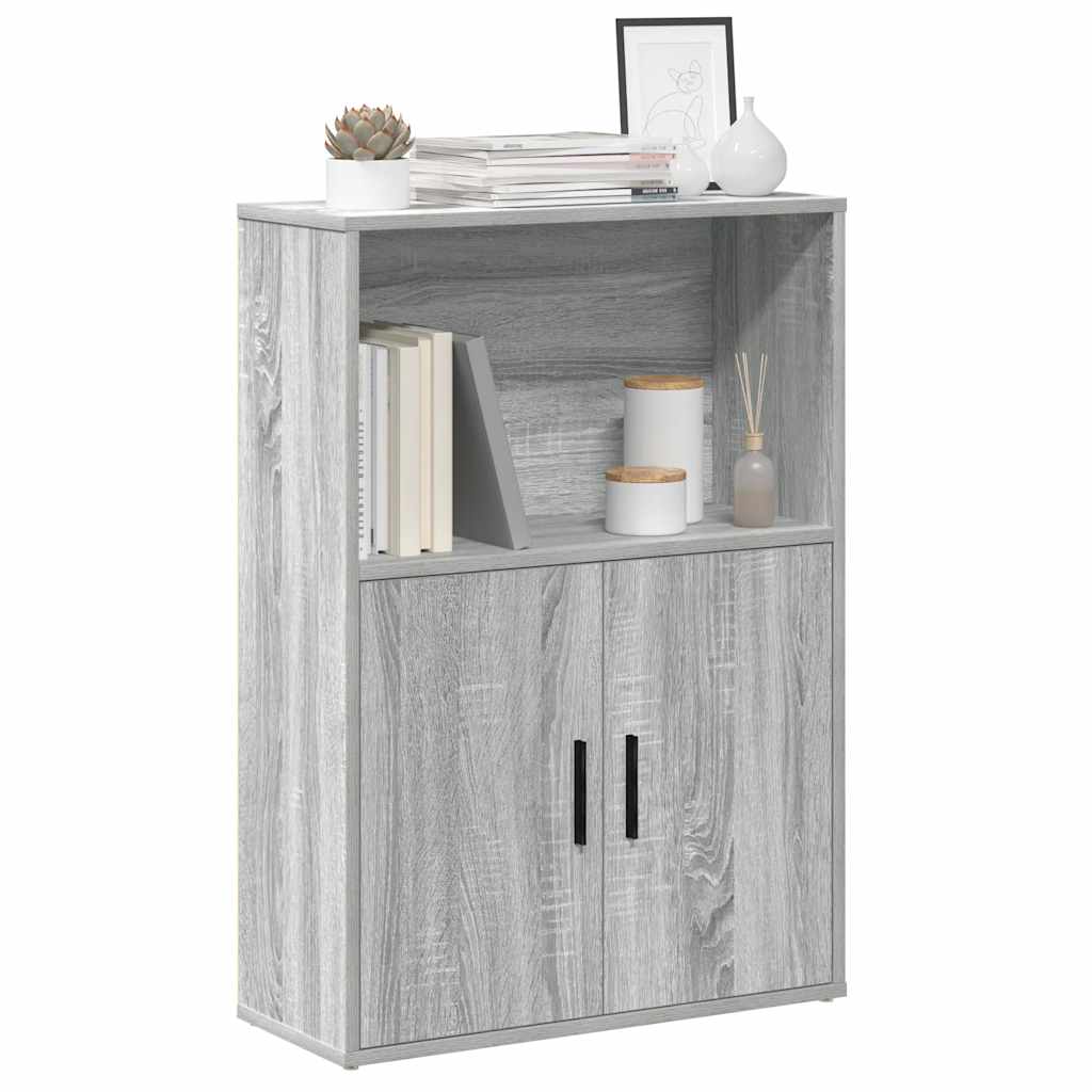 vidaXL Bookcase Grey Sonoma 60x24x85 cm Engineered Wood 1