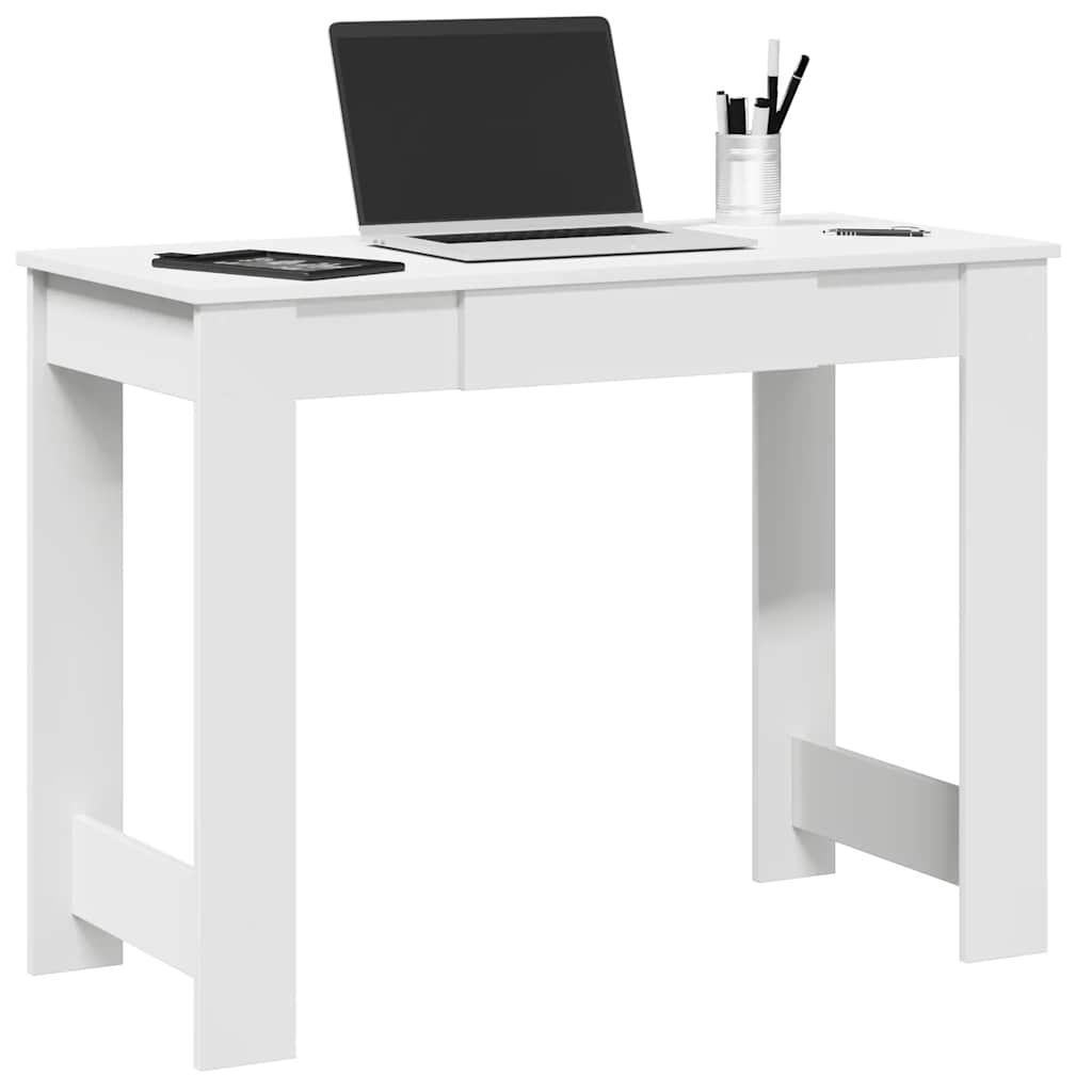 vidaXL Desk White 100x45x75 cm Engineered Wood 1