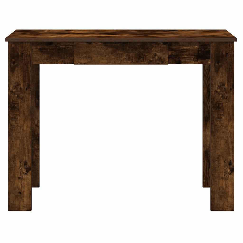 vidaXL Desk Smoked Oak 100x45x75 cm Engineered Wood 4